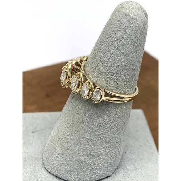 Women's Wedding Band 14k Yellow Gold Ring Diamond 0.50ctw Marquise Size 6.5 - Picture 6 of 14